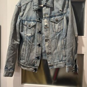 Distressed Blue Denim Jacket by Able